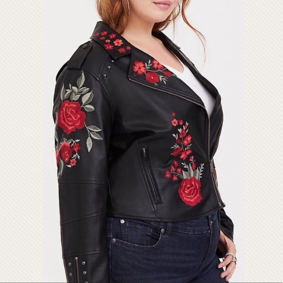 black jacket with red inside